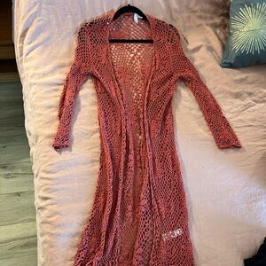 🖤NEW ARRIVAL🖤 Women’s Orange Floral Knit 100% Cotton Sweater